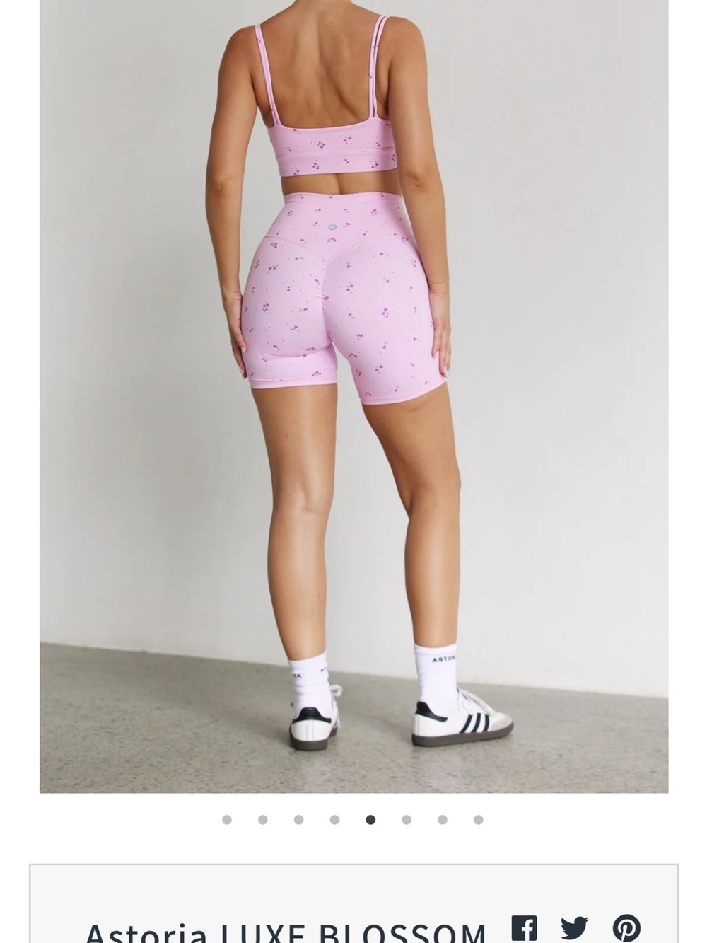 Astoria Pink Cherry Blossom Set- shorts & sports bra